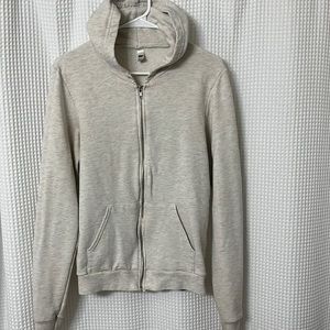 American Apparel Tri Blend Gray Zip Up Hoodie Medium
